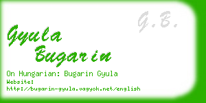 gyula bugarin business card